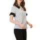 thumbnail image 4 of INSPIRAR CHIC Blusas de Polka Dots con Cuello de Muñeca y Mangas Cortas S Blanca, 4 of 5