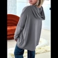 thumbnail image 4 of Sudaderas Oversize para Mujer, Sudaderas de Larga con Botones y Cuello Henley, Ropa de Otoño A . Gris Oscuro XXL, 4 of 6