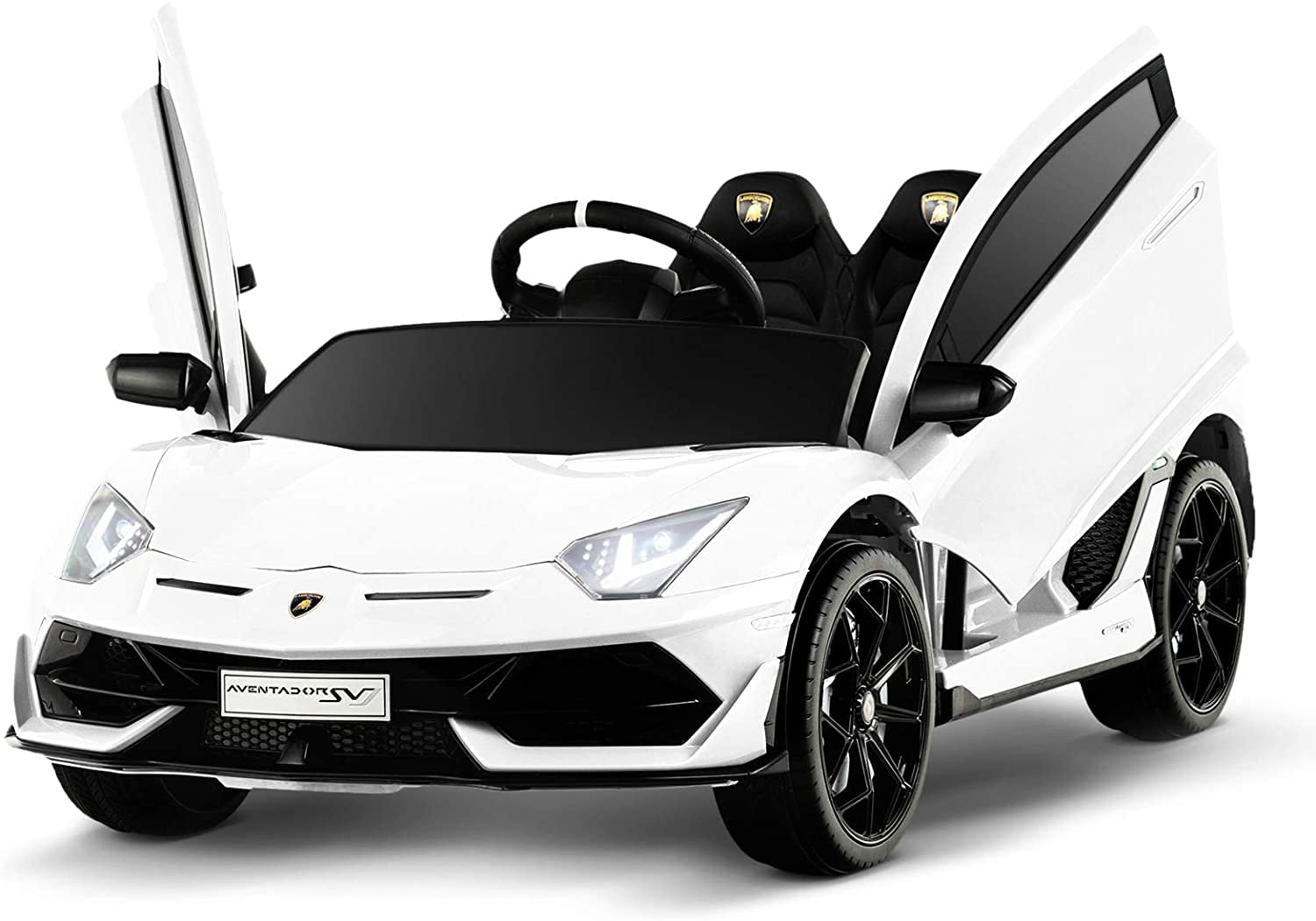 Uenjoy Kids 12V Lamborghini Aventador Electric Ride On Car with Remote Control 