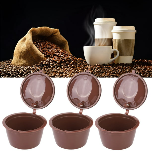 Nimomo 3 pièces Capsule de café réutilisable Tasse de Capsule de café Kit  de Filtre Rechargeable Remplacement adapté pour Dolce Gusto 