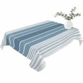 thumbnail image 2 of Blue Ombre Stripe Table Cloth Waterproof Tablecloths, Farmhouse Striped Gradient Tablecloth Dining Table Cover for Kitchen Party Tabletop Outdoor, Rectangle Tablecloth 52x70 Inch, 2 of 9