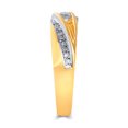 thumbnail image 3 of Wellingsale Men's Solid 14k Two 2 Tone White and Yellow Gold Polished CZ Cubic Zirconia Wedding Band - Size 8, 3 of 5