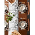 thumbnail image 2 of Ldtrchee Grey Botanical Table Runner 70 Inches, Weeping Eucalyptus Leaves Watercolor Bed Runner Dresser Scarves Tabletop for Indoor Outdoor Parties/Ceremony/Banquet, 13" x 70", 2 of 8