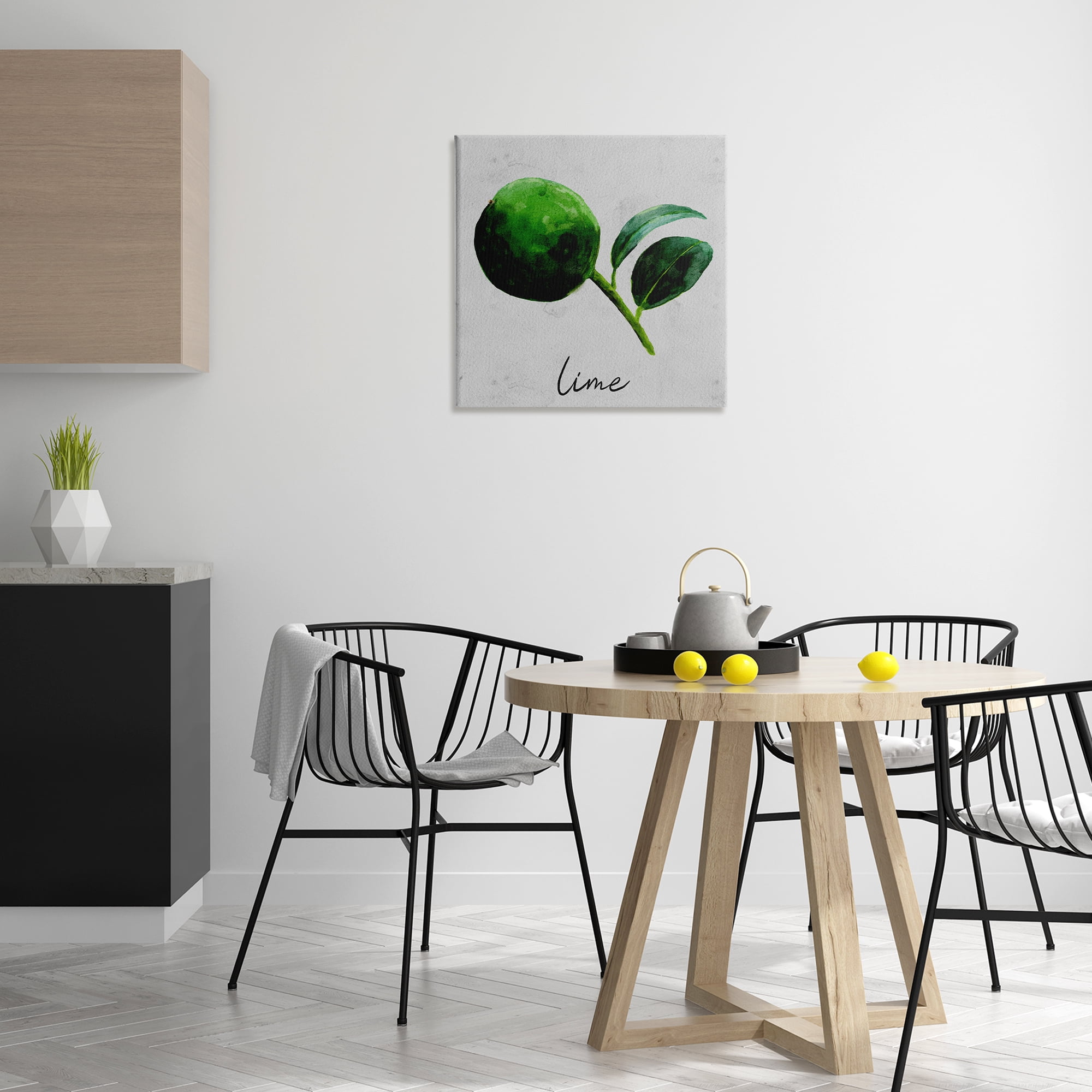 Stupell Industries Kitchen Lime with Leaf Food & Beverage Painting Wrapped Canvas Art Print Wall Art, 24 x 24