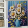 thumbnail image 6 of Pratyus Daisies Quick-Drying Shower Curtain Set for Bathroom 100% Polyester Fiber with Hooks 60x72, 6 of 7