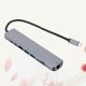 thumbnail image 3 of 8 In 1 USB C to 2 USB 3.0 5Gbs SD TF Slot 4K 60Hz Type C Hub Adapter PD Charging 1000Mbps RJ45 LAN (Silver and Light Grey), 3 of 4