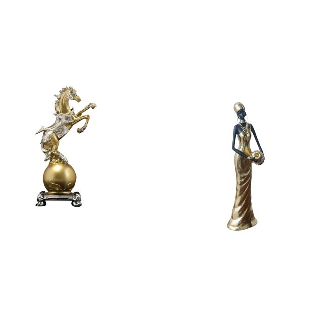 Figura de resina moderna de caballo y dama tribal, adorno artesanal para centro de mesa, estante, sala de estar, oficina, escultura de mujeres african