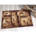 thumbnail image 3 of Handcraft Rugs Cabin Rug  Lodge, Cabin Nature and Animals Area Rug  Modern Nature Pattern Cabin Area Rug  Abstract, Chocolate Brown/Beige-Rabbit/Deer/Moose/Birds 2x 3 feet Doormat, 3 of 7