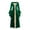Green, variant on Women's Medieval Ball Gown With Flared Sleeves Golden Velvet Vintage Party