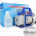 thumbnail image 2 of 3.5 CFM A/C HVAC Vacuum Pump with Oil 110V/60Hz 1/4HP 1/4" Flare for Refrigerant Recharging Auto Repair R410a R134 Rotary Vane Economy Single Stage, 2 of 6