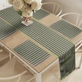 thumbnail image 2 of Ambesonne Vintage Table Runner & Placemats, Blue Green Bold Stripes, Placemat 4 pcs + Runner 12"x72", Royal Blue Lime Green, 2 of 2