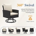 thumbnail image 2 of ELPOSUN Outdoor Patio Swivel Chair Set, 3 Pieces Patio Bistro Set with Side Table Set, All-Weather Wicker Patio Furniture Set with Cushions for Garden,Backyard,porch,Black&Beige, 2 of 9
