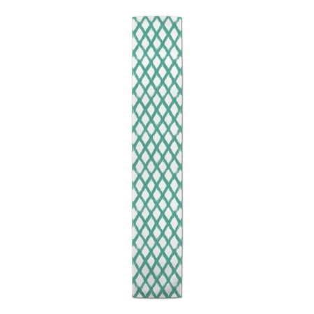 

Creative Products Painted Diamond Pattern Teal 16x72 Poly Twill Table Runner