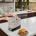 thumbnail image 6 of Toaster Cover 2 Slice, Farmhouse Brown Dustproof Bakeware Oven Protector with Top Hook, Vintage Flower Leaf Botanical Plant Waterproof Small Kitchen Appliance Toasters Dust Cover, 11"x6"x8", 6 of 7