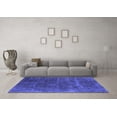 thumbnail image 3 of Ahgly Company Machine Washable Indoor Rectangle Oriental Blue Industrial Area Rugs, 5' x 7', 3 of 4