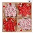 thumbnail image 2 of Coxeer Christmas Tree Decoration Wooden 12PCS Hanging Embellishments Xmas Tree Ornament, 2 of 10