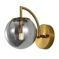 thumbnail image 5 of SAFAVIEH Psylla LED Smoke Grey Glass Wall Sconce with Grey Shade, Set of 2, 5 of 8