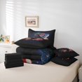 thumbnail image 6 of Manfei Eagle Usa Flag 7-Piece Twin Bedding,July 4Th Fireworks Bedding Comforter Set,Brown Red Blue,Black Reversible, 6 of 7