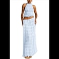 thumbnail image 1 of Conjunto de Dos Piezas de Falda Larga para Mujer, con Cuello Halter, Espalda Descubierta y Falda Larga para Salir de Verano. Azul XXL, 1 of 7