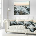 thumbnail image 2 of Designart Bay of Beaky Vibrant White Waves - Modern Seashore Throw Pillow - 18x18, 2 of 4