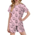 thumbnail image 1 of Kids Girls Fashion Cute Print Loose Short Sleeve Top Shorts Set Homewear Set, 1 of 8