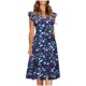 thumbnail image 1 of Moda Mujer Vestidos Verano Impresión Casual Cuello en V Manga corta Botón Vacaciones Playa Mini vestido Fridja  qw6654, 1 of 4