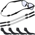 thumbnail image 1 of 2 Pack Sangle de Support pour Lunettes de Soleil, Sangle de Lunettes de Sport avec 4 Crochets d'Oreille Antidérapants, Cordon de Lunettes Universel Réglable pour Femmes, 1 of 4