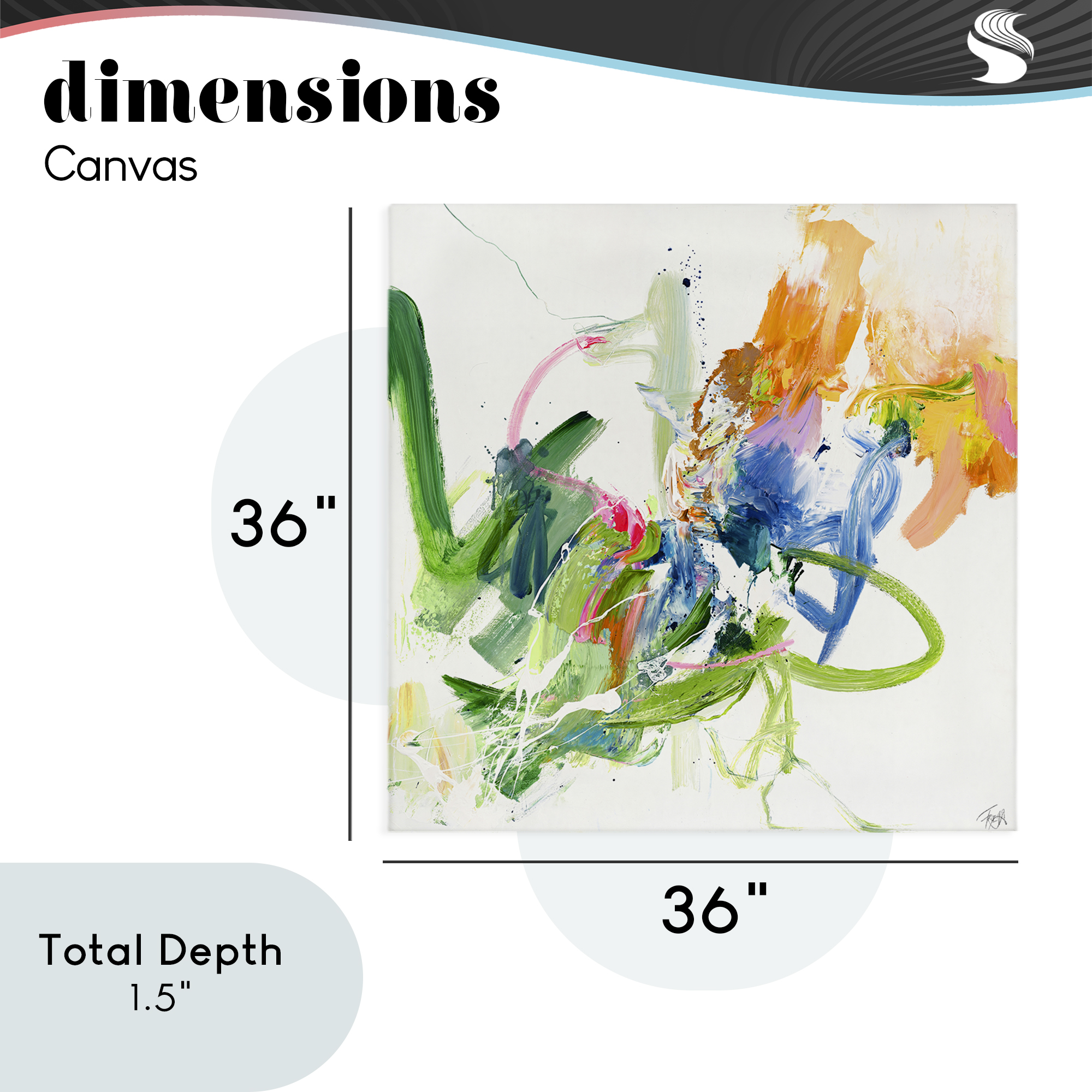 Confident Green Abstraction Canvas Wall Art, design by Design Fabrikken