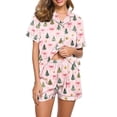 thumbnail image 2 of Vetsdori Womens Button up Pajamas Sets PJS 2 Pieces Homewear Christmas Shorts & Top Soft,Collared Sleepwear Lightweight Pajamas for Women, 2 of 6