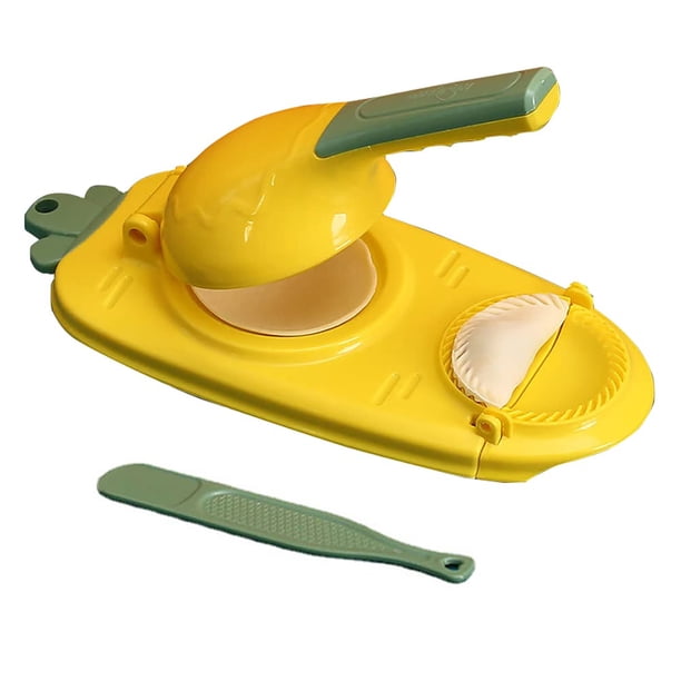 Molde De Piel De Bola De Masa Hervida 2-en-1 Dumpling Skin Maker Manual Prensado Herramienta de masa Molde de bola de masa hervida Amarillo Ehuebsd Libre de BPA