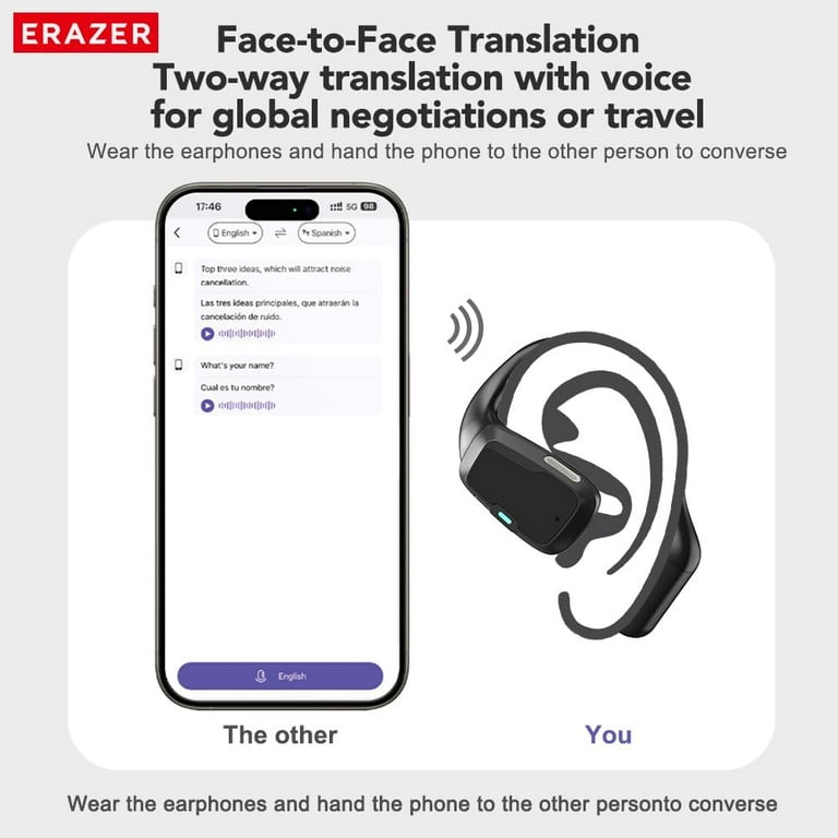 ERAZER XP6 AI Translation Open Headphones Wireless Bluetooth