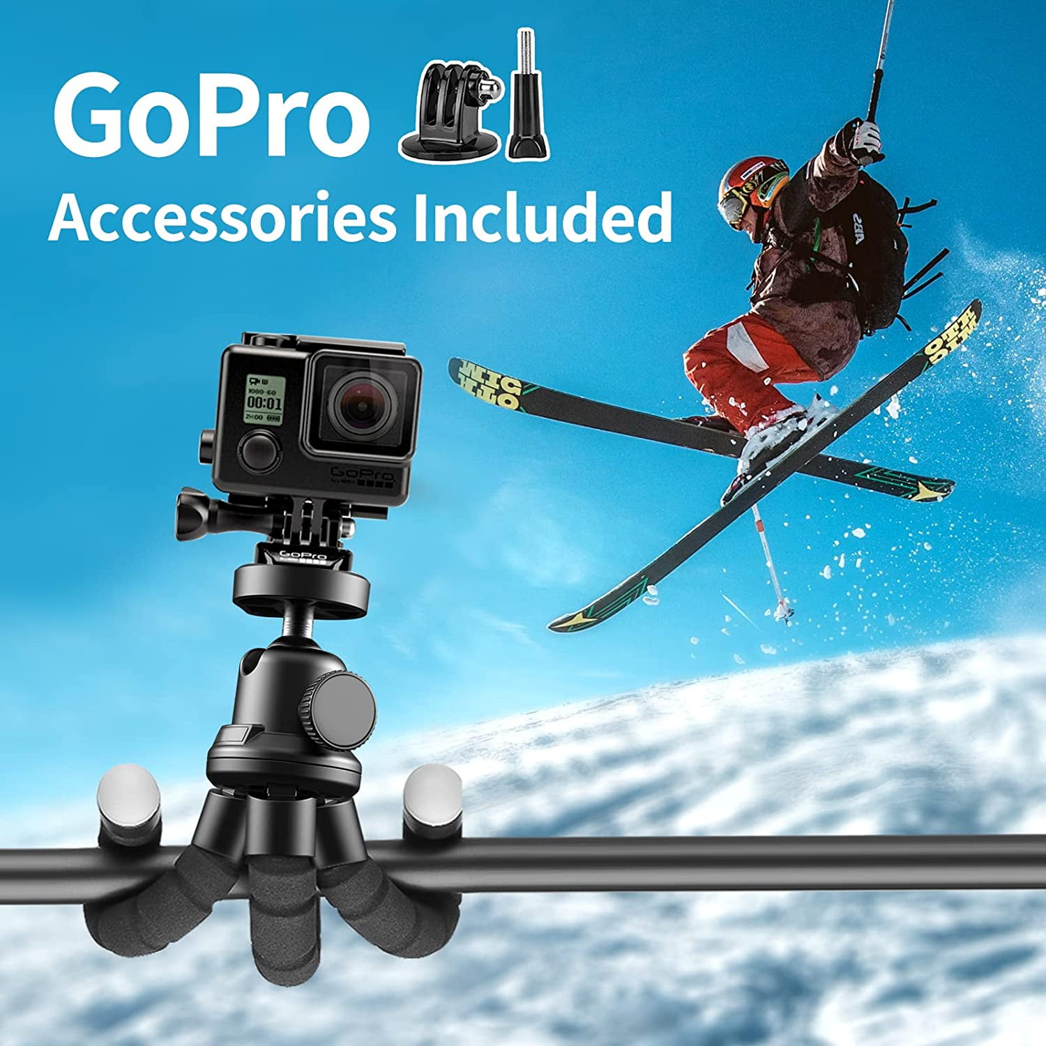 Phone Tripod, Flexible Tripod for iPhone and Android Cell Phone, Come with Wireless Remote and Clip for Video Recording/Vlogging/Selfie