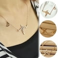 thumbnail image 2 of UDIYO Necklace ECG Design Exquisite Alloy Heart Shape Pendant Clavicle Chain for Club, 2 of 7