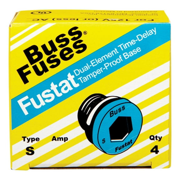 Bussmann 6-1/4 amps Plug Fuse 4 pk - Total Qty: 1; Each Pack Qty: 4; Total Items Rec: 4