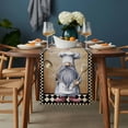 thumbnail image 2 of Vintage Gnomes Table Runner - 72 Inch Long, Kitchen Dining Table Runner Dresser Scarves, Black White Checkered Retro Art Farmhouse Decor for Coffee Tables Wedding Party Banquet, 2 of 8