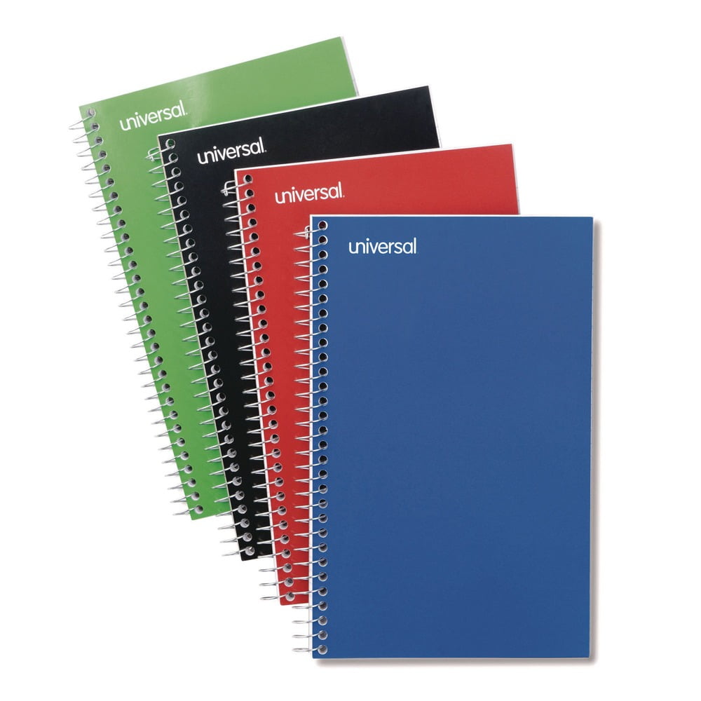 9.5 in. x 6 in., 3 Subjects, Medium/College Rule, Wirebound Notebook - Assorted Color Covers (120 Sheets/Notebook, 4/Pack)