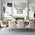 thumbnail image 7 of MEXIYA Irina Dining Chair Beige Easy Clean Velvet Upholstered Side Chair with Brushed Gold Leg, 7 of 7