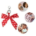 thumbnail image 3 of Unique Bargains 1 Pc Fashion Bow Scarf Polka Dot Print Handbag Charm Bag Accessories Red, 3 of 5