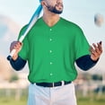 thumbnail image 4 of Fotbe Forestgreen Baseball Jersey Shirt for Men and Women, Casual Short Sleeves Button Down T-Shirt-, 4 of 9