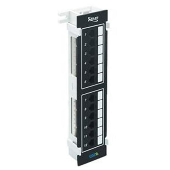 ICMPP12V60 Patch Panel Vertical Cat 6 12-Port - Black