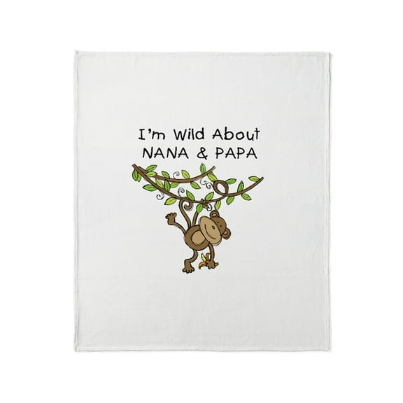 CafePress - Wild About Nana & Papa Throw Blanket - Soft Fleece Throw Blanket, 50"x60" for All Ages