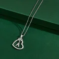 thumbnail image 2 of 1Ct Round Real Moissanite Heart Initial "A" Letter Pendant 14k White Gold Plated, 2 of 3
