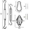 thumbnail image 2 of Shade Sail Hardware Kit with 4Pcs 12FT Length Extension Wire Rope,304 Stainless Steel Shade Awning Kit, Sun Shade Sails Installation Kits for Rectangle Square Triangle Shade Canopy D, 2 of 5