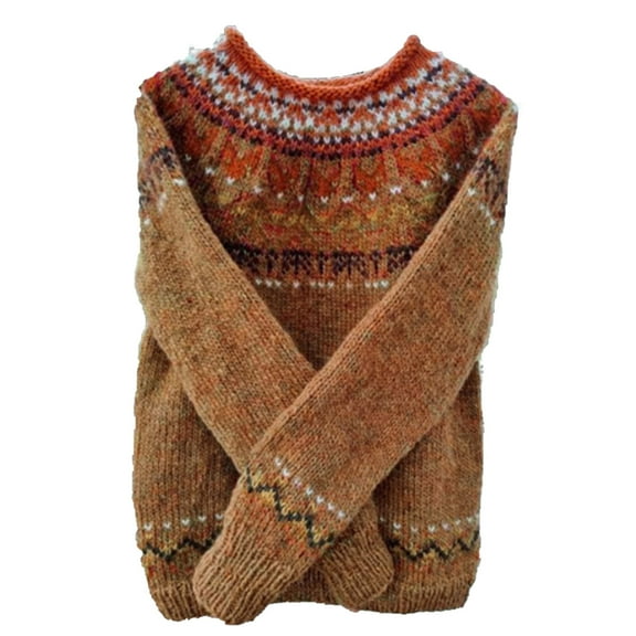 Blmnix Cozy Sweaters for Women Pullover Crew Neck Chunky Christmas Sweaters Long Sleeve Fall Winter Cloting