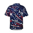 thumbnail image 3 of Daiia Red White Blue Fireworks 1 Hawaiian Shirt for Men Gentle Cotton Regular Short Sleeve Casual-Small, 3 of 9