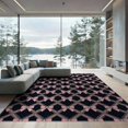 thumbnail image 2 of ODIKA 8'x10' Washable Area Rug Non-Slip Chair-Friendly Mat Pink Delicate Ribbon Themed Symmetrical Polka Dot Shaped for Dining Room, Large Office, Lounge, 2 of 7