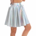 thumbnail image 2 of Women's Sexy Pleated Mini Skirt, High Waist Bodycon Short Skirt, Party Club Skirt for Stage Performance, Night Out and Dance,Multicolor,L, 2 of 7