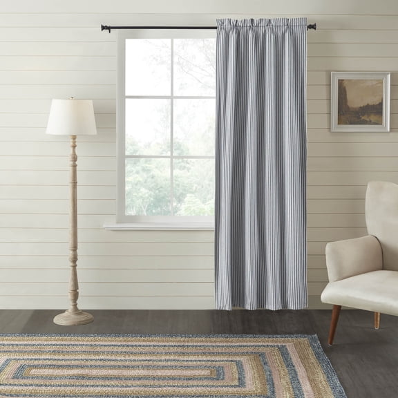 VHC Brands Sawyer Mill Blue Ticking Stripe Blackout Panel 84x40