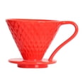 thumbnail image 2 of Taza de filtro de café, filtro de café con asa, cafetera de sabor fuerte, filtros de café de cono para trabajo en interiores y exteriores, rojo pequeño Soledad Gotero de café, 2 of 9