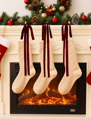 Elegant Burgundy Velvet Bows for Christmas Decorations - 6 Large 15x24 Inch Bows for Tree, Wreath, Garland, Mantel, Staircase and Holiday Home Decor